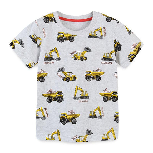 Summer boy excavator short sleeve
