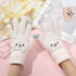 Mink velvet smiling face plus velvet warm outdoor winter plush gloves
