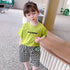Boys' And Girls' Summer Alphabet T-shirt Checkerboard Pants Set