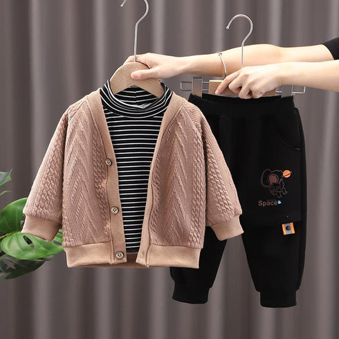 Boys' fall/winter suit cardigan set of three