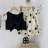 Summer Children's Set Girls Floret Shirt Polka Dot Skirt
