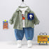 Children's Plaid Shirt Long Sleeve Set Three-Piece Set