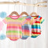 Summer short sleeve jumpsuit rainbow striped climbing suit