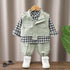 Boys spring and autumn long sleeve shirt trousers waistcoat set of three