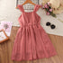 Girls Summer Suspender Little Bow Princess Dress