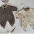 Autumn and winter baby jumpsuit diamond padded warm clip cotton-padded clothing