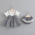 Summer New Baby Girl Stitching Top Shorts Two-piece Plaid Set
