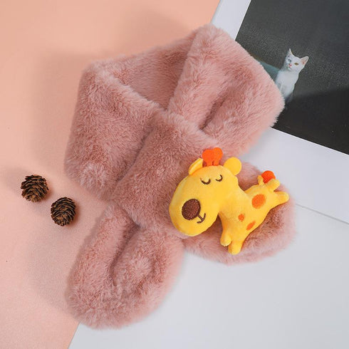 Children's Plush Scarf With Zoo Animal Decal