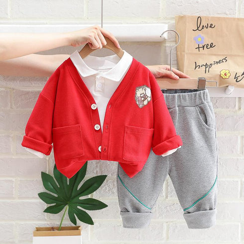 Children's Spring and Autumn Cardigan Set