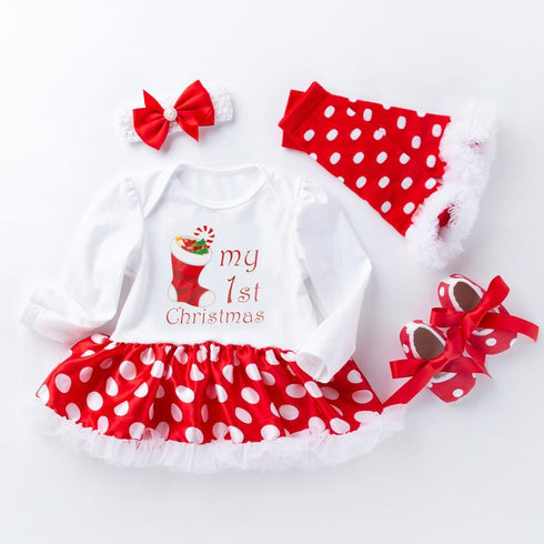 Christmas Baby Suit Long Sleeve Hardy Dress Festival Dress