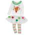 Girl's Christmas Elk-Print T-Shirt +Pants Skirt Suit