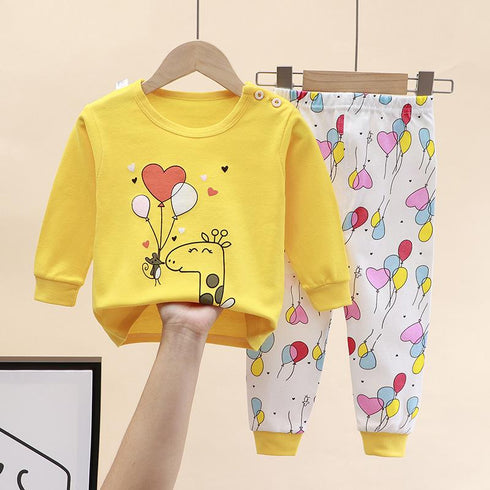 Cotton Underwear Suit Boys and Girls Autumn Clothes Pants Pajamas Loungewear