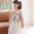 Autumn Suit Children's Two-Piece Mesh Dress Bow Cardigan Sweet Skirt