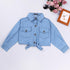 Girls Spring and Autumn Long Sleeve Denim Jacket Sling Skirt Two-Piece Set