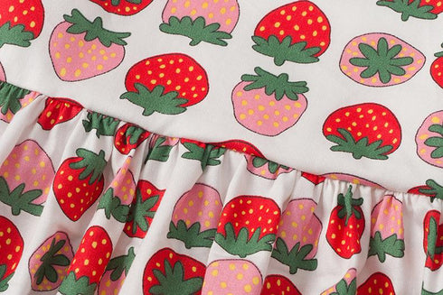 Summer Sweet Girls Cartoon Printed Dress Cotton Sling Dress