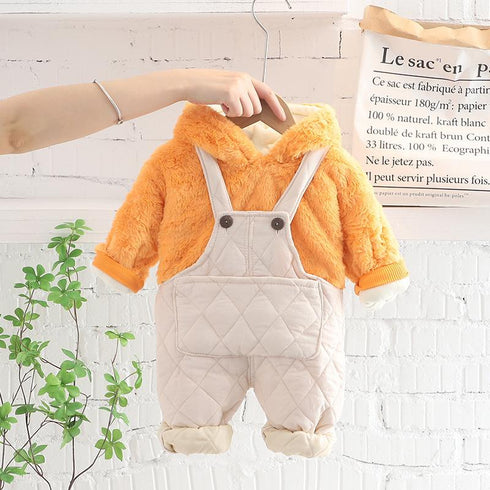 Baby winter velvet suit