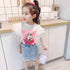 Girl's Summer Unicorn Top Tassel Denim Dress Set