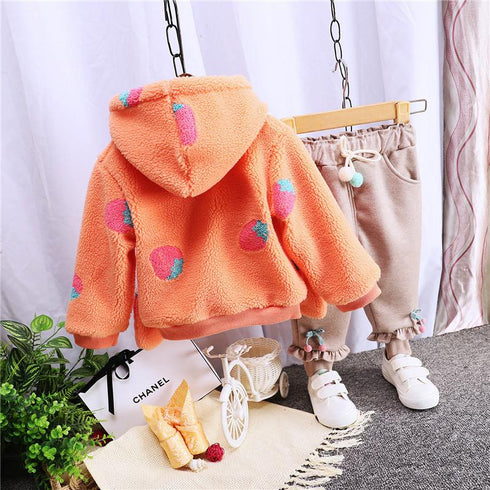 Girls fall/winter plus velvet two-piece set