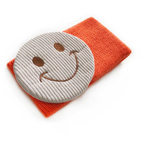 Cartoon smiley face-protecting knitted wool warm hair band