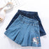 Girls Summer Pony Cartoon Denim Shorts