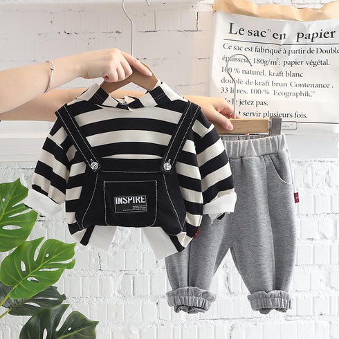 Spring and Autumn Boys Long Sleeve Set Two-Piece Set