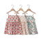 Summer Sweet Girls Cartoon Printed Dress Cotton Sling Dress