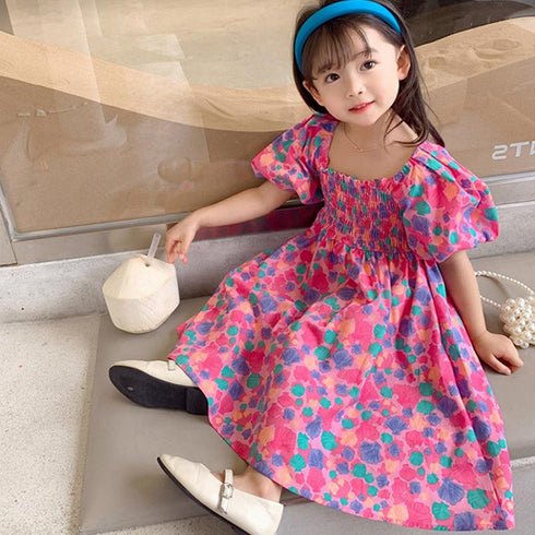 Children's Colorful Flower Dress