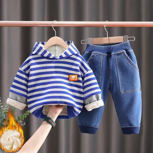 Winter children's velvet sweater suit