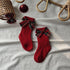 Christmas socks autumn and winter red bow plus velvet padded wool baby socks