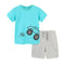 Children's Mountain Bike Design Short Sleeve T-Shirt Two-piece Set