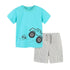 Children's Mountain Bike Design Short Sleeve T-Shirt Two-piece Set