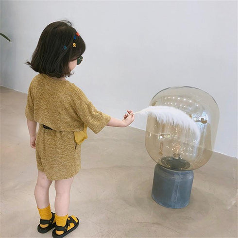 Girls Summer Silky T-shirt And Shorts Set