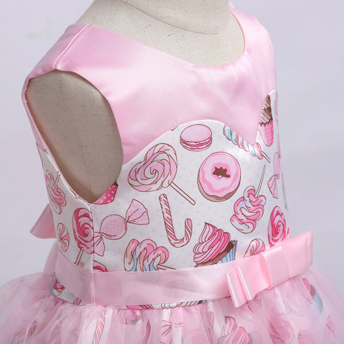 Girls Printed Princess Dress Children's Clothing Dress Dress Unkempt Dress New European And American Dress