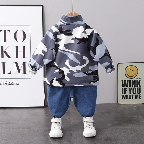 Spring and Autumn Boys Coat Pants Set