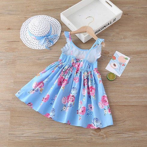 Summer Girl's Simple Floral Dress