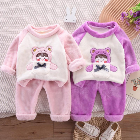 Autumn and winter children flannel pajamas
