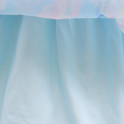 Girl's Bubble Sleeve Dress Rainbow Print Paggy Dress Children's Wear