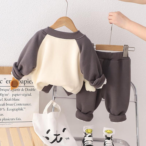 Autumn and winter children's long sleeve suit two-piece set