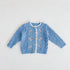 Spring and Autumn Small Flower Embroidered Coat Joker Cotton Yarn Knitted Cardigan