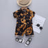 Boys summer suit short sleeve shirt beach pants two-piece set