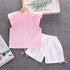 Girls Summer Short Sleeve Shorts Two-Piece Set