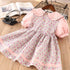 Summer New Girls Dress Short Sleeve Floral Lapel Children's Dress