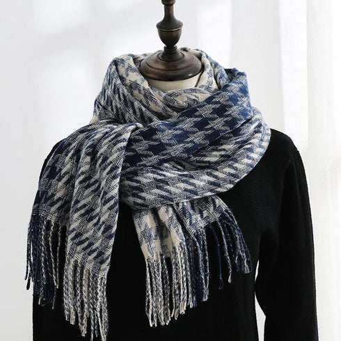 Fashion Plaid Scarf Sweet Cashmere Scarf Thickened Warm Shawl