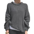 Fall Winter Loose Solid Color Crewneck Knit Pullover