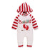 Autumn and Winter Christmas Striped Letter Printed One-piece Climbing Suit