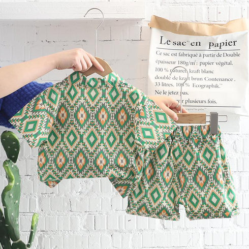 Boys short sleeve suit two-piece set