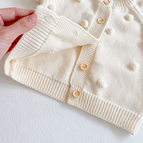 Spring and Autumn Children's Handmade Ball Knit Coat