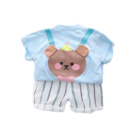 Children's Summer Dress Short Sleeve Set