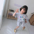 Girls Summer Short Sleeved Shorts Letter Comfort Suit