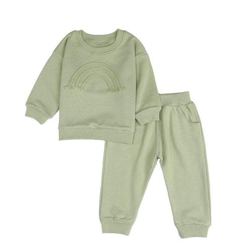 Fall/Winter Children's Clothes Suit Long Sleeve Jacket Pocket Pants